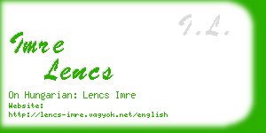 imre lencs business card